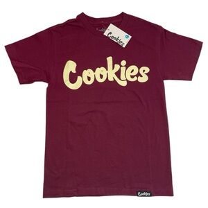 NWT Berner Cookies Clothing SF Original Logo Burgundy Cream Tee Shirt Red 2XL